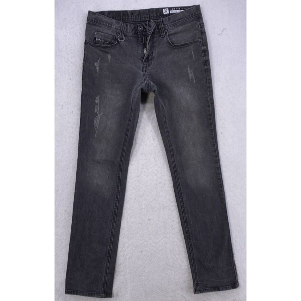 Empyre Skeletor Skinny Jeans Mens 32x32 Gray Distressed Skate Stretch Denim Pant